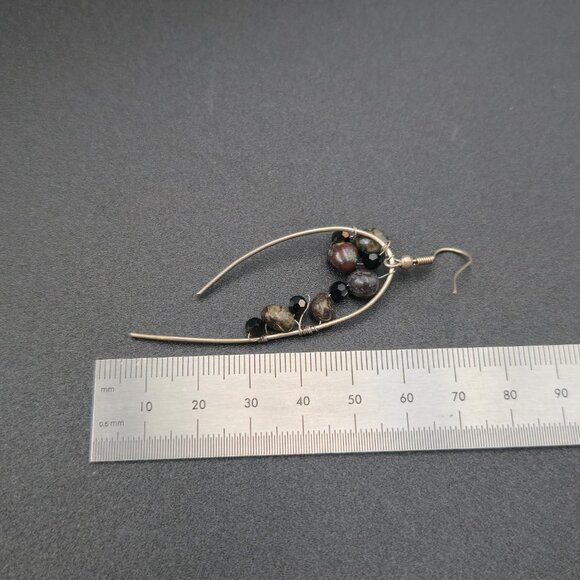 Silver Plated Dragon's Blood Jasper Handmade Earrings A6732 - Picture 4 of 5